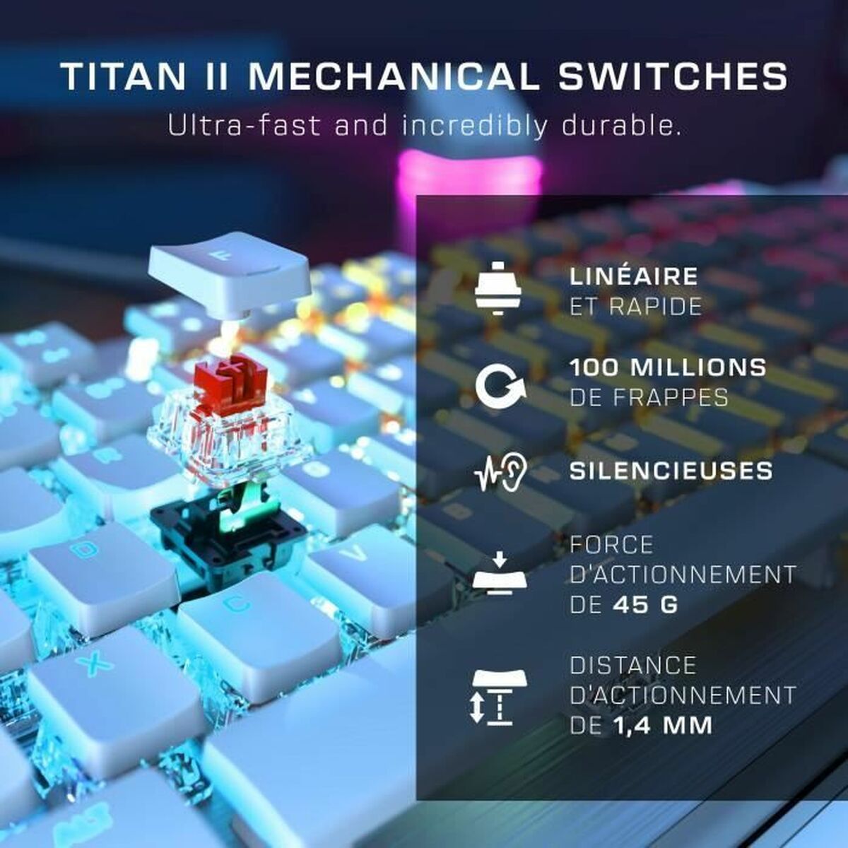 Keyboard Turtle Beach Vulcan II White Azerty French