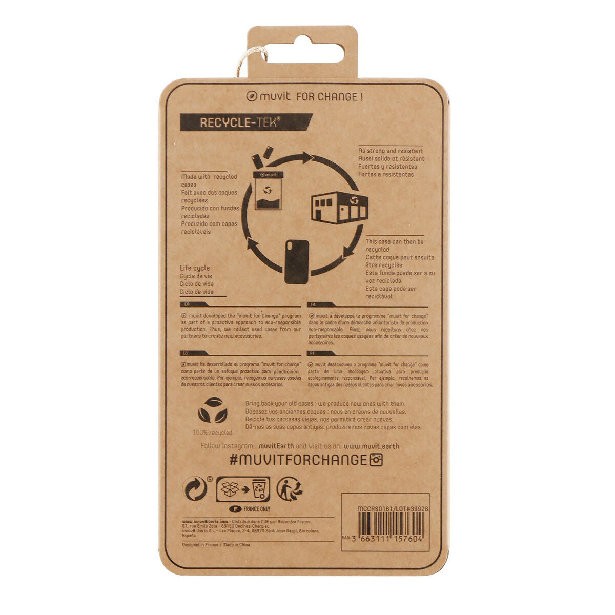 Mobile cover Muvit for Change iPhone 13 Mini Black