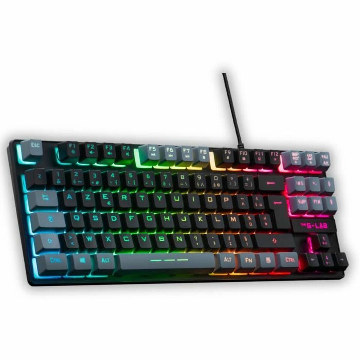 Keyboard The G-Lab KEYZ CAESIUM Black Grey Azerty French