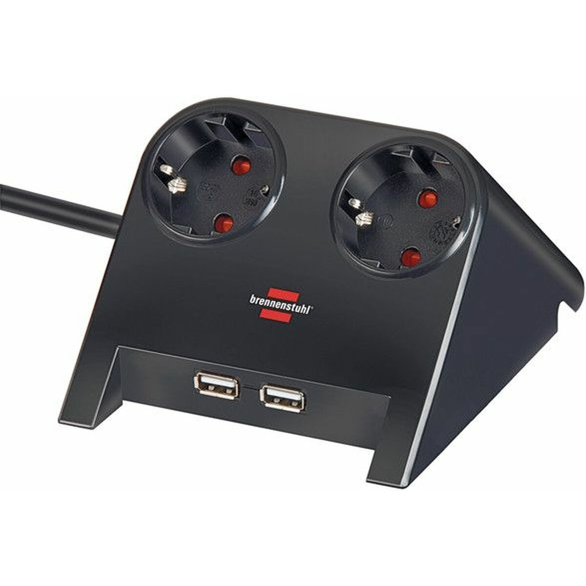 2-socket plugboard without power switch Brennenstuhl 1153520222 3600 W USB x 2 Tablecloth (1,8 m)