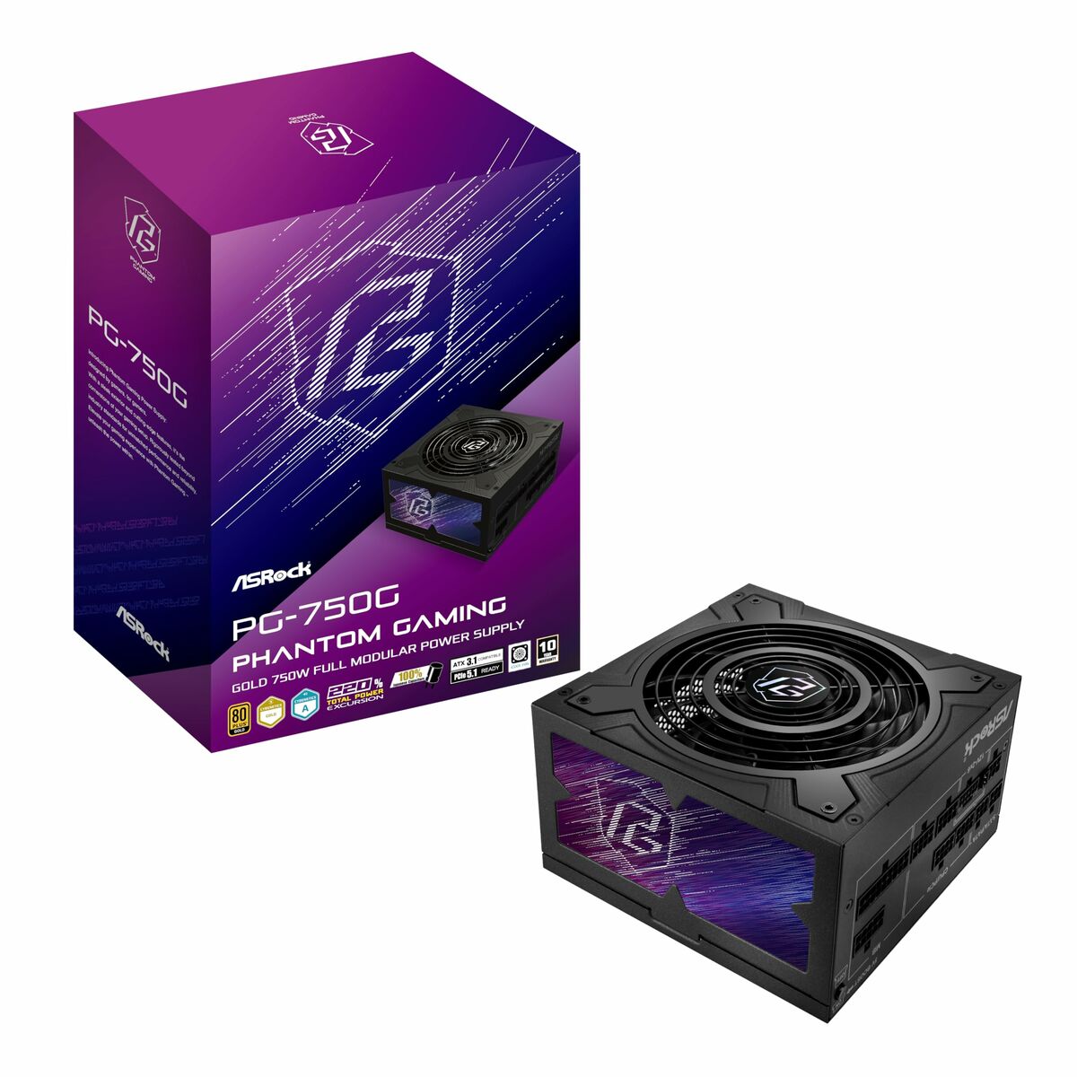 Power supply ASRock 90-UXP075-GFEAAB 750 W 80 Plus Gold