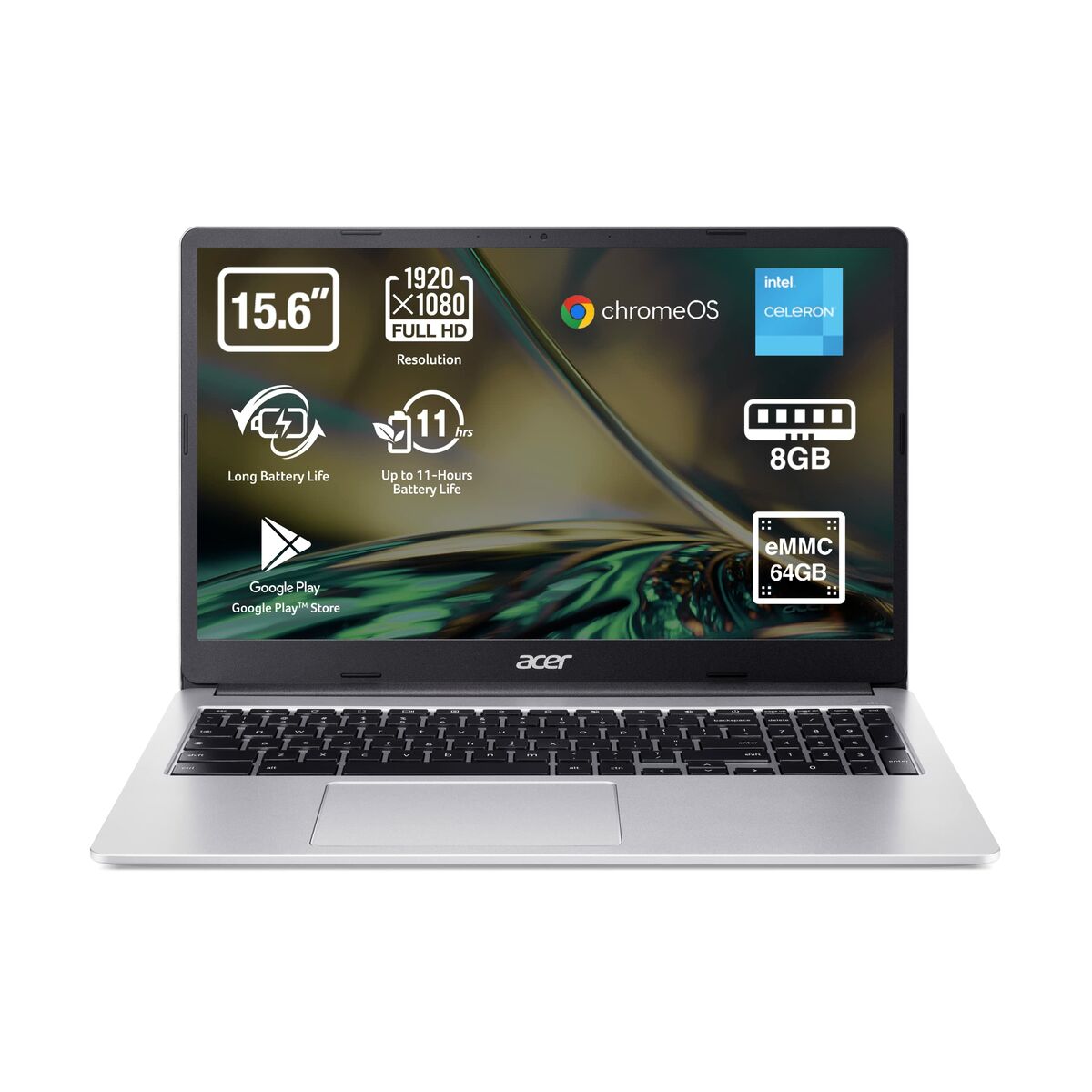 Laptop Acer Chromebook 315-4H 15,6" Intel Celeron N4500 8 GB RAM 64 GB eMMC Spanish Qwerty