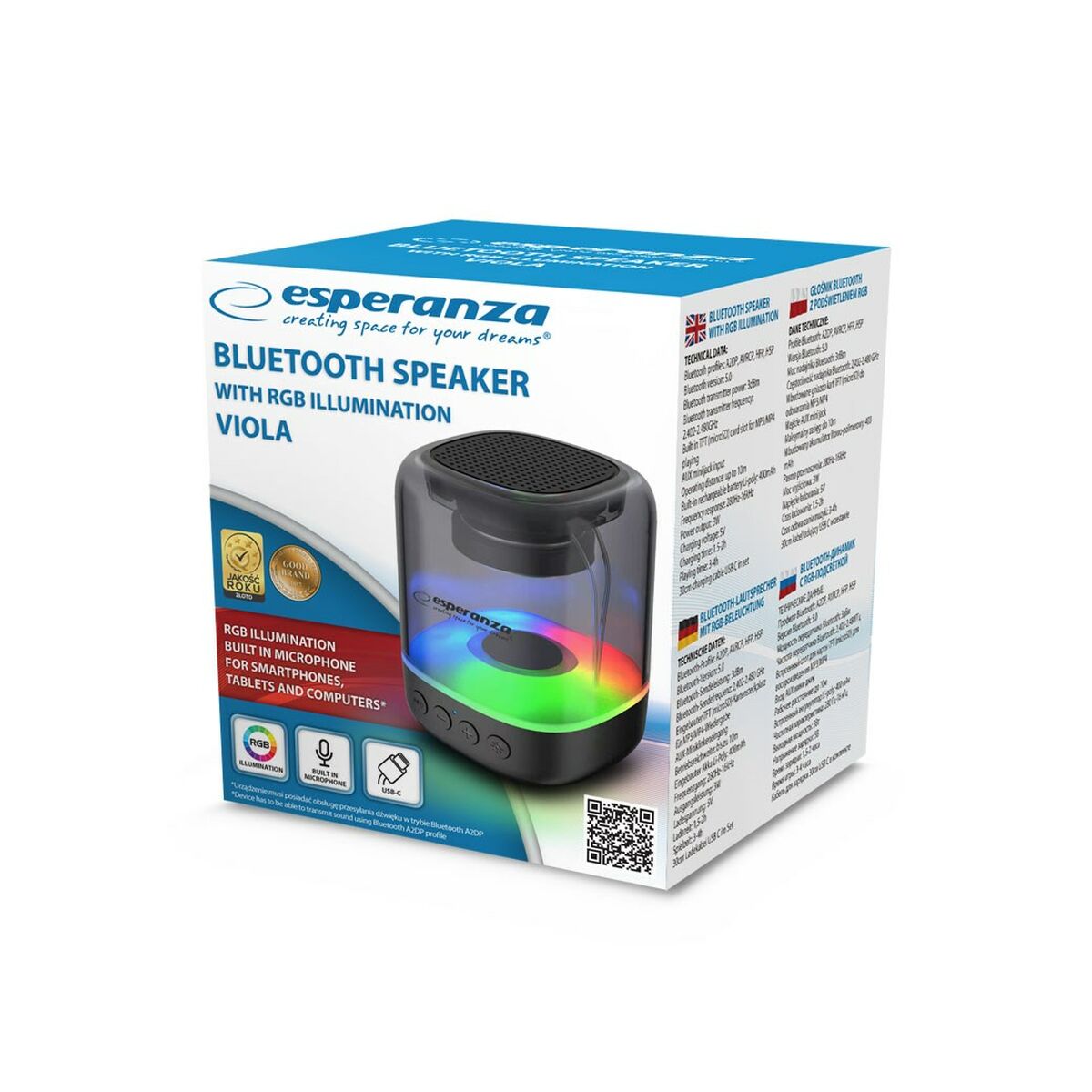 Portable Bluetooth Speakers Esperanza EP154 Black