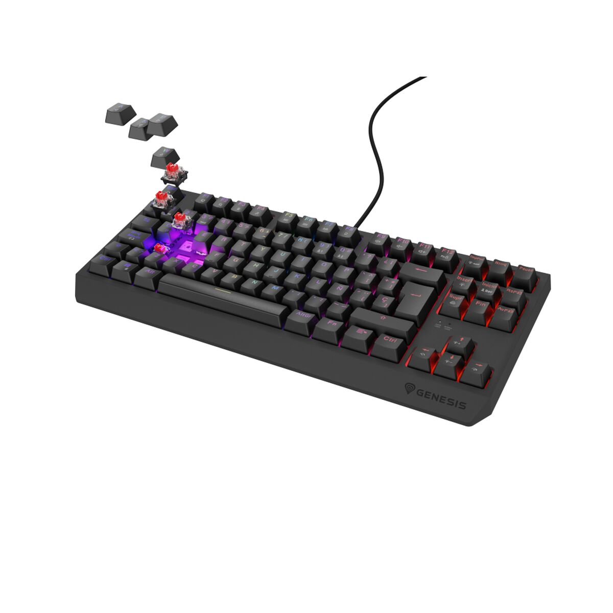 Keyboard Genesis Thor 230 TKL Black Spanish Qwerty