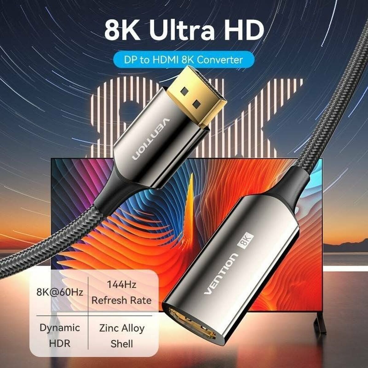 DisplayPort to HDMI Cable Vention HFNBC Black