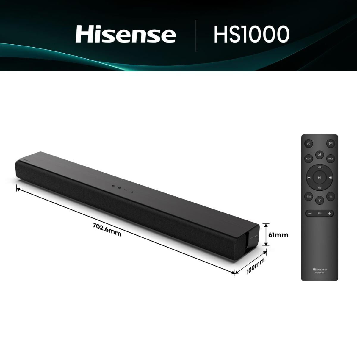 Soundbar Hisense HS1000 120W Black 120 W