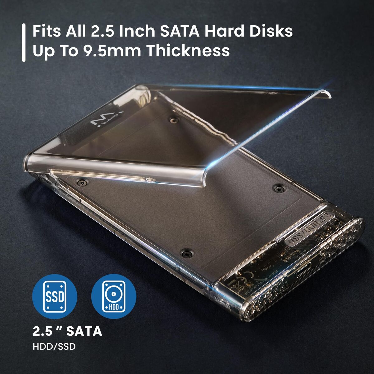 External Hard Drive Ewent ew7068 Transparent 2,5"