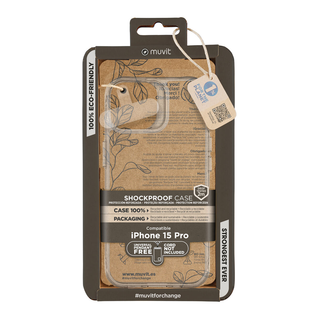 Mobile cover Muvit for Change iPhone 15 Pro Clear