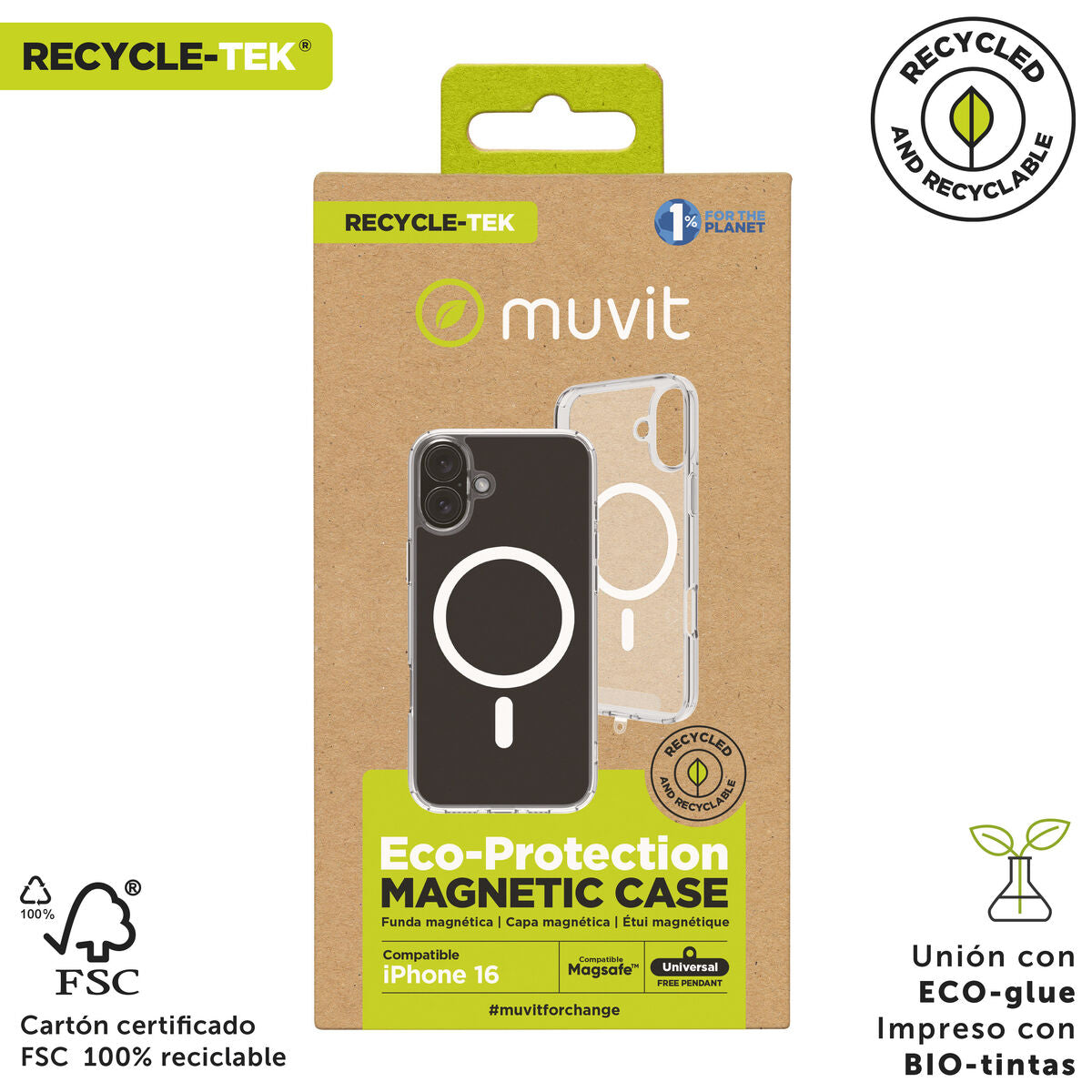 Mobile cover Muvit for Change iPhone 16 Magnetic