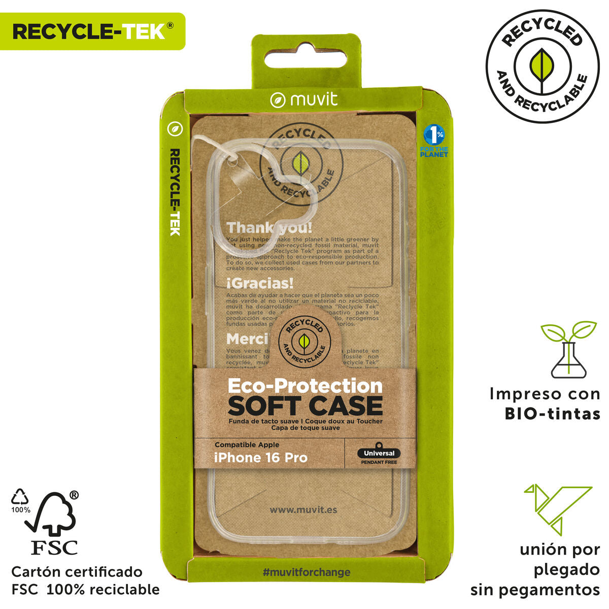 Mobile cover Muvit for Change iPhone 16
