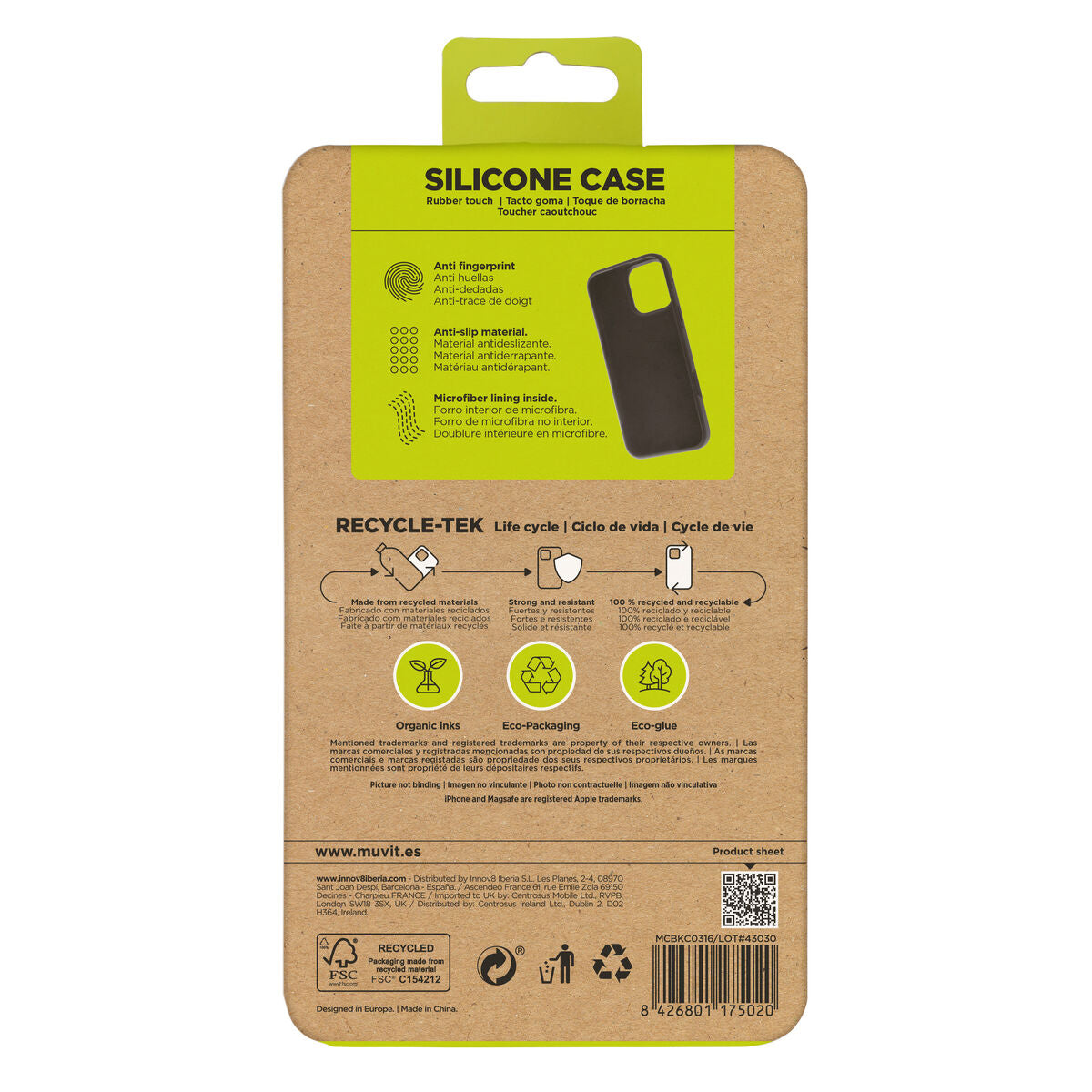 Mobile cover Muvit for Change iPhone 16 Pro Max Black