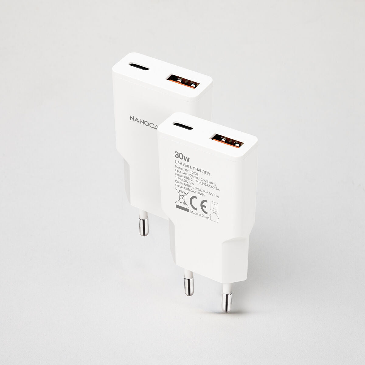 Wall Charger NANOCABLE 10.10.2028 White 30 W