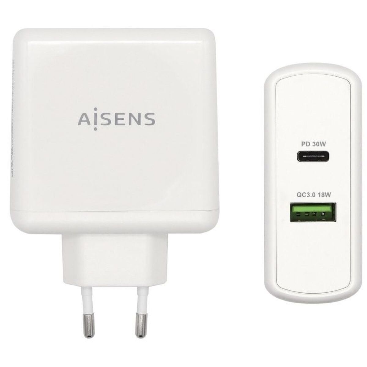 USB Wall Charger Aisens ASCH-2PD30QC-W White 48 W USB-C (1 Unit)