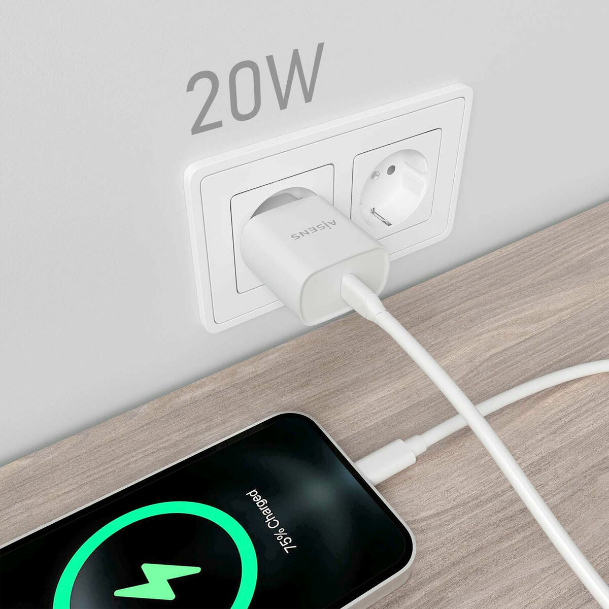 Wall Charger Aisens A110-0752 White 20 W (1 Unit)