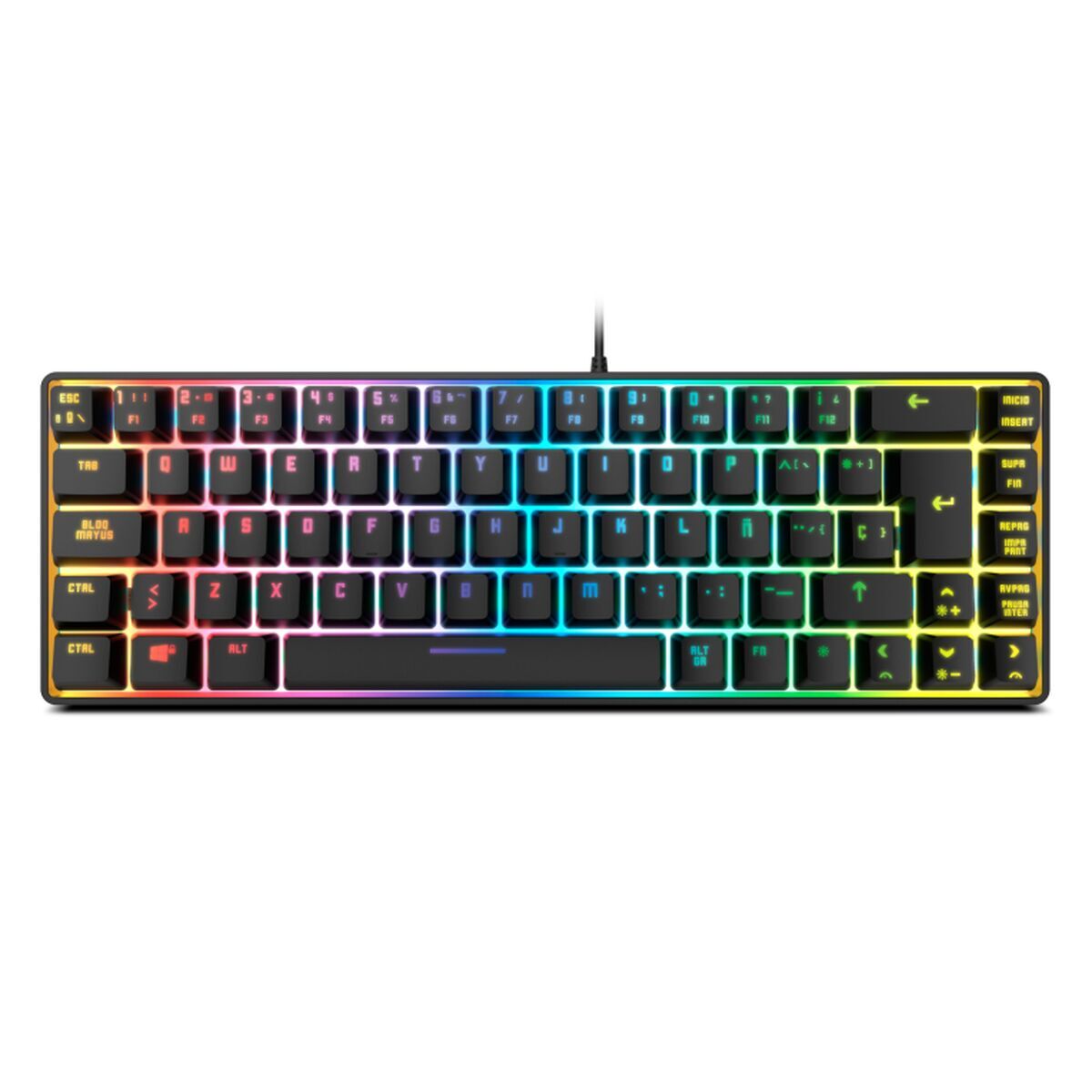 Keyboard Krom NXKROMKALISTASP Spanish Qwerty Black