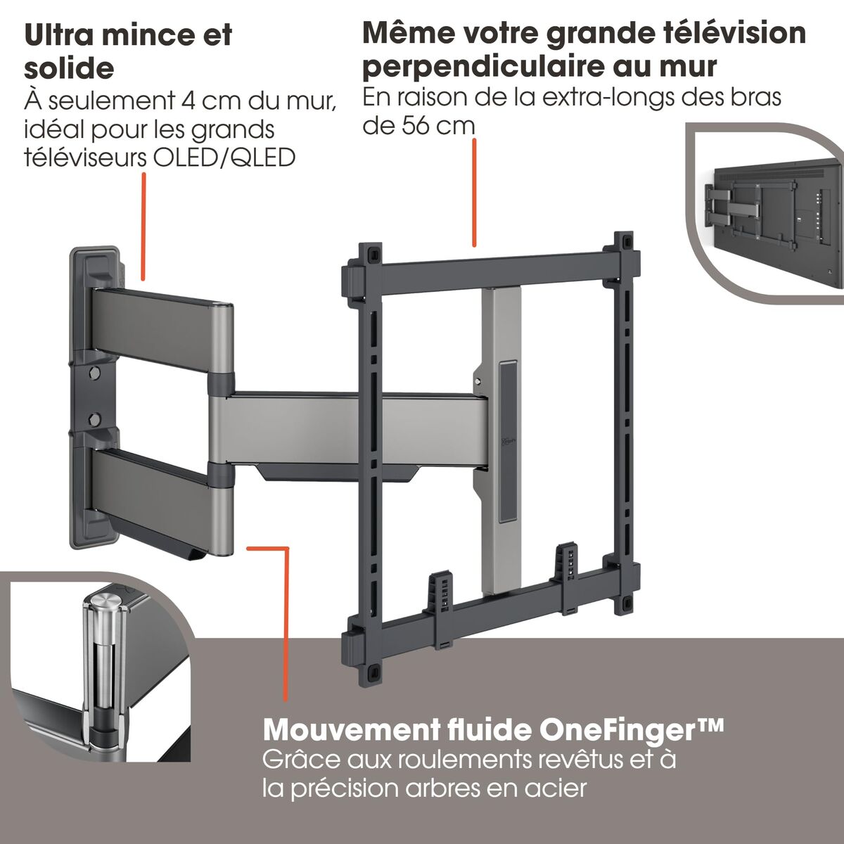 TV Wall Mount with Arm Vogel's TVM5445 NEGRO 32" 65"