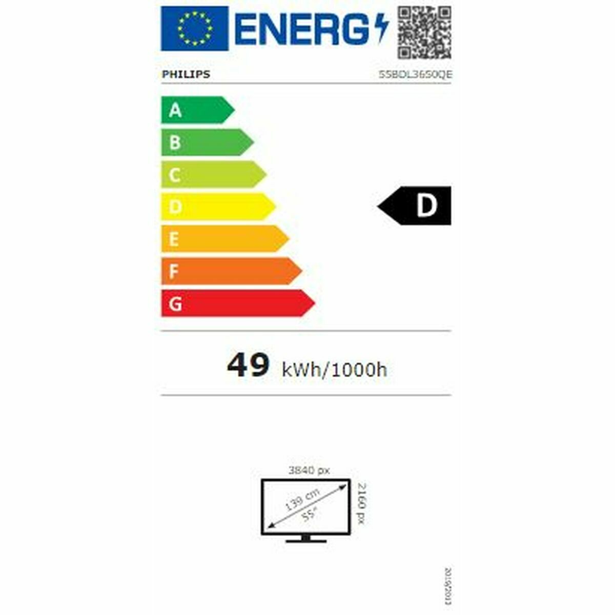 Videowall Monitor Philips 55BDL3650Q/00 4K Ultra HD 55" 60 Hz