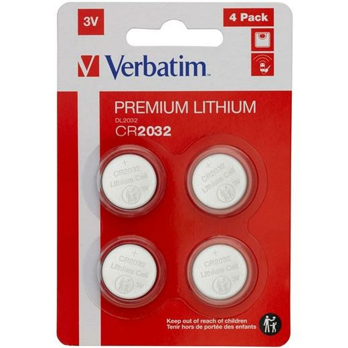 Batteries Verbatim CR2032 4 Pieces 20 Units 3V