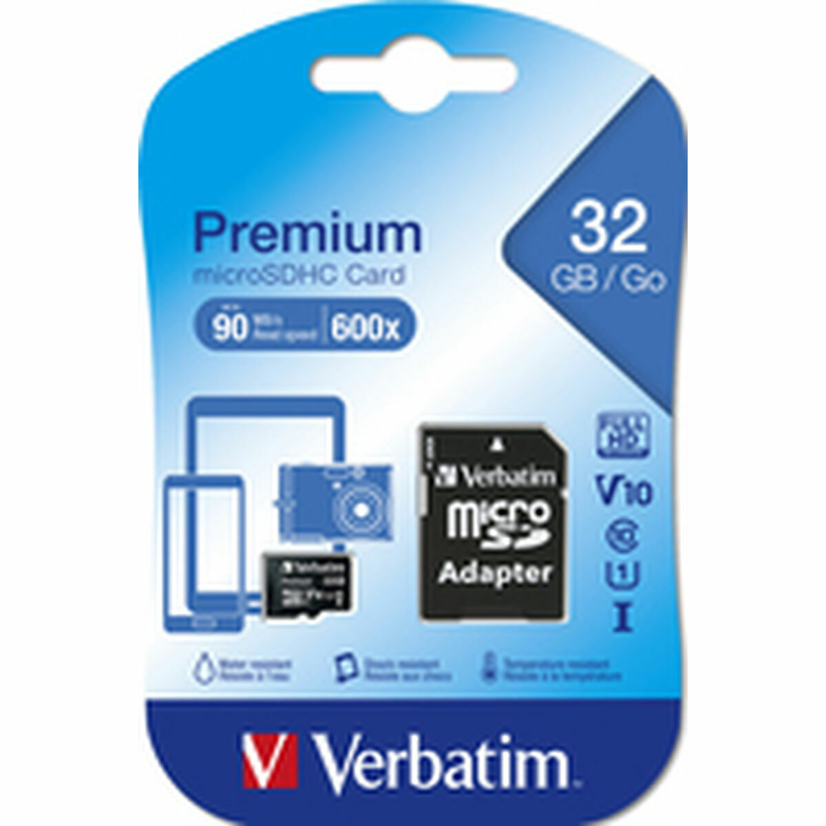 Micro SD Memory Card with Adaptor Verbatim 44082 32 GB