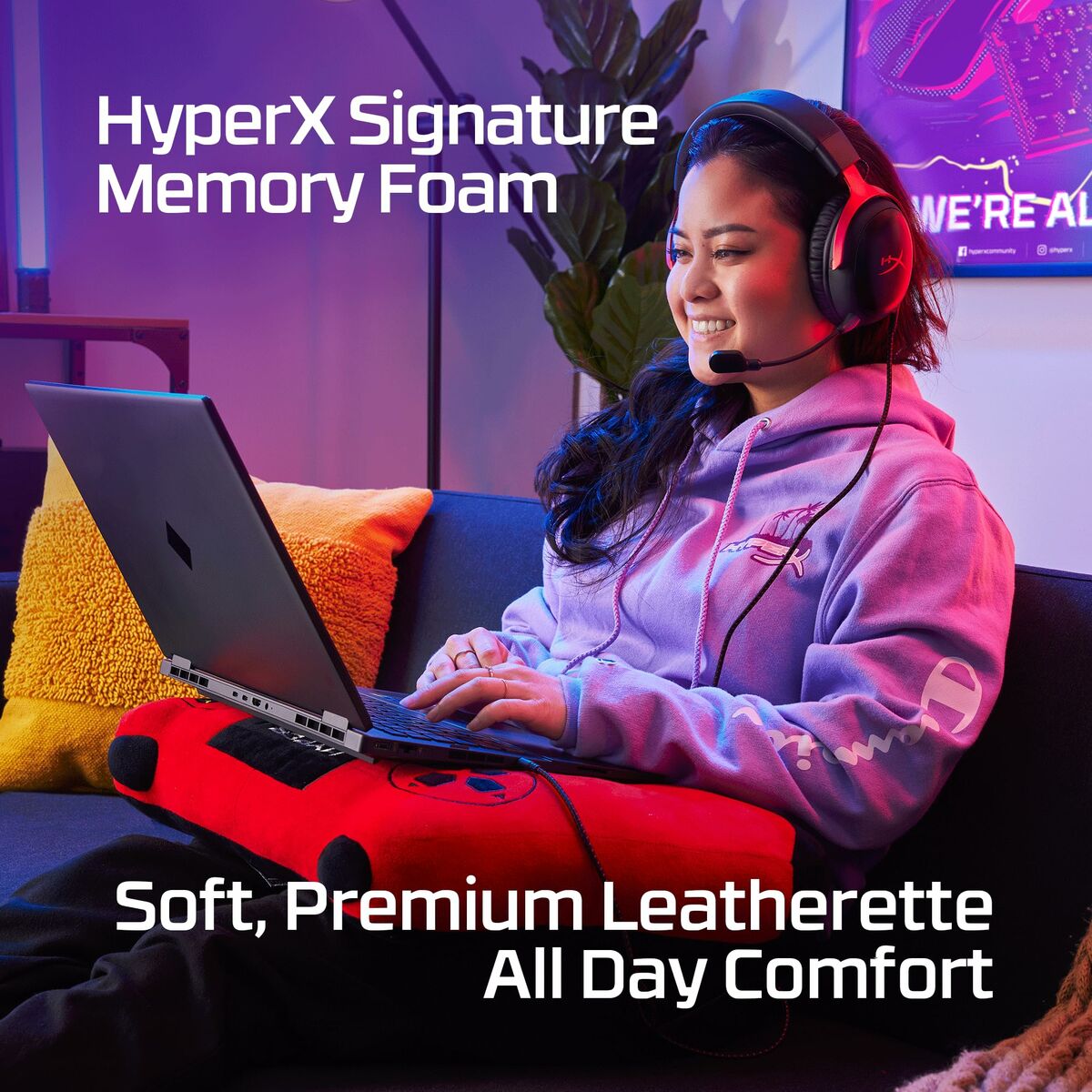 Headphones HyperX 9W1Q4AA White Pink