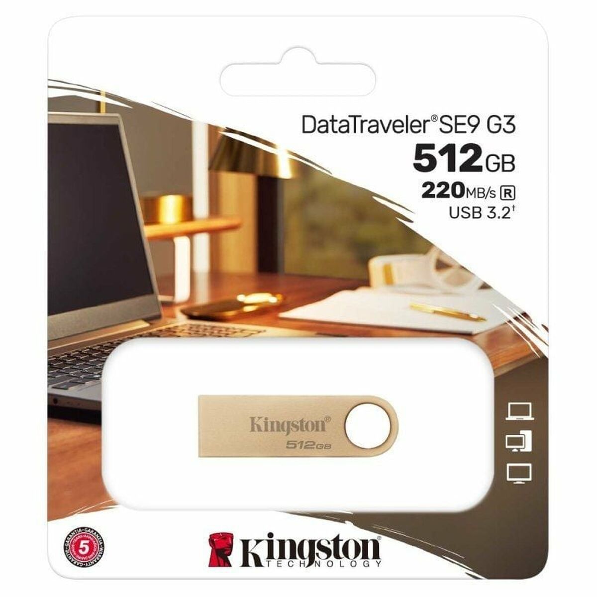 USB stick Kingston DataTraveler SE9 G3 512 GB Golden