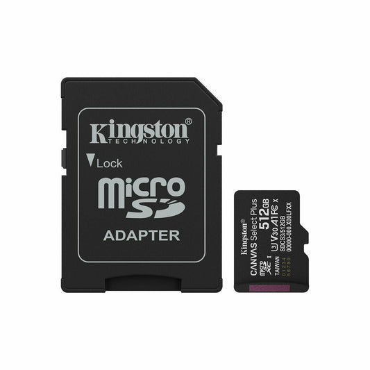 Micro SD Memory Card with Adaptor Kingston CANVAS Select Plus 512 GB