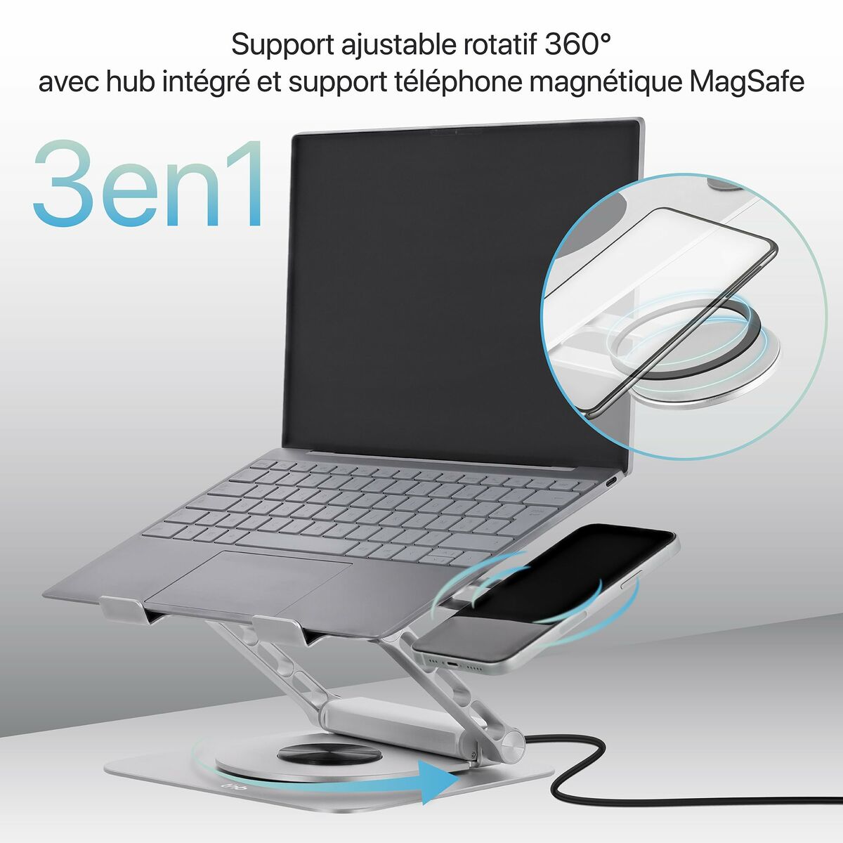 Notebook Stand T'NB iClick Metal Modern 360º rotation