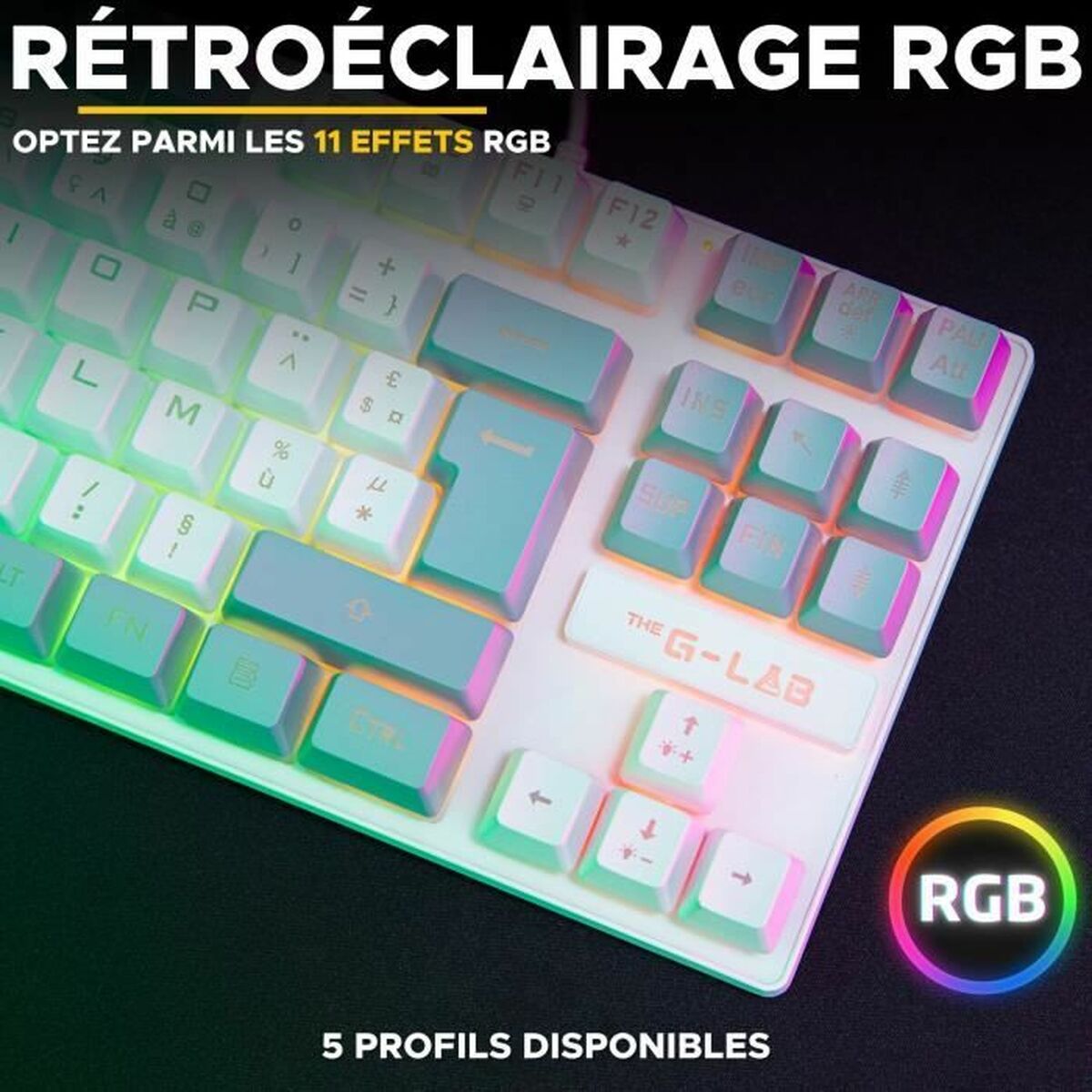 Keyboard The G-Lab KEYZ CAESIUM Grey Azerty French