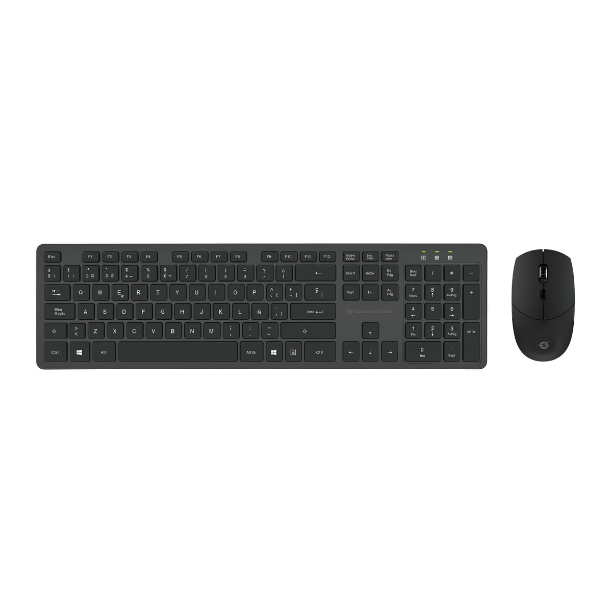 Keyboard and Mouse Conceptronic 120848407201 Black Spanish Qwerty