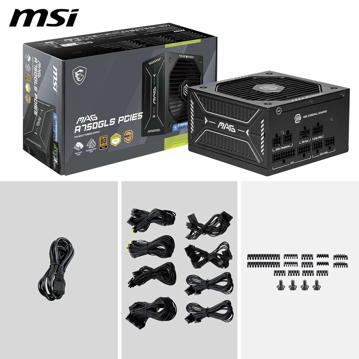 Power supply MSI 306-7ZP1B11-CE0 750 W 80 Plus Gold ATX