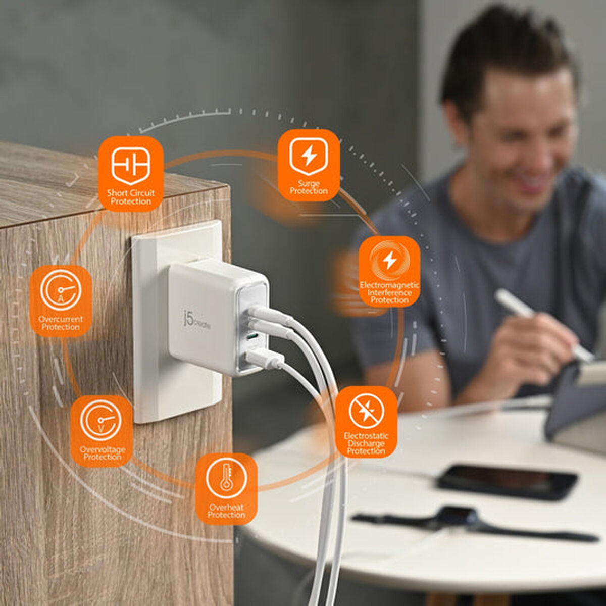 Wall Charger j5create JUP4370EF-N White