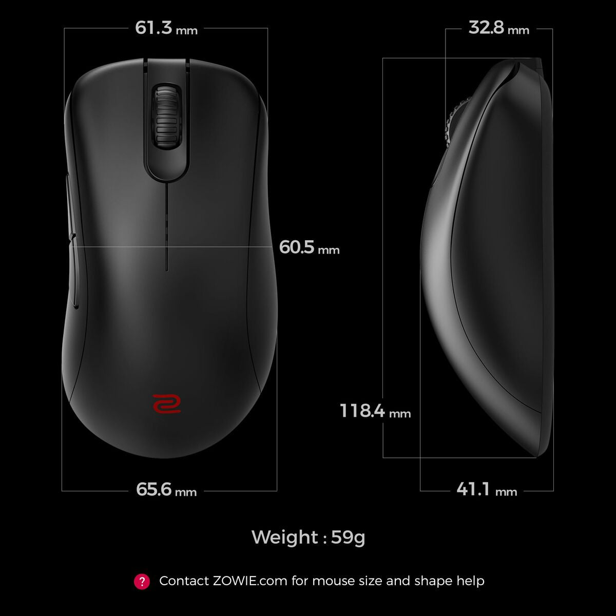 Mouse Zowie 9H.N4WBE.A2E Black 3200 DPI