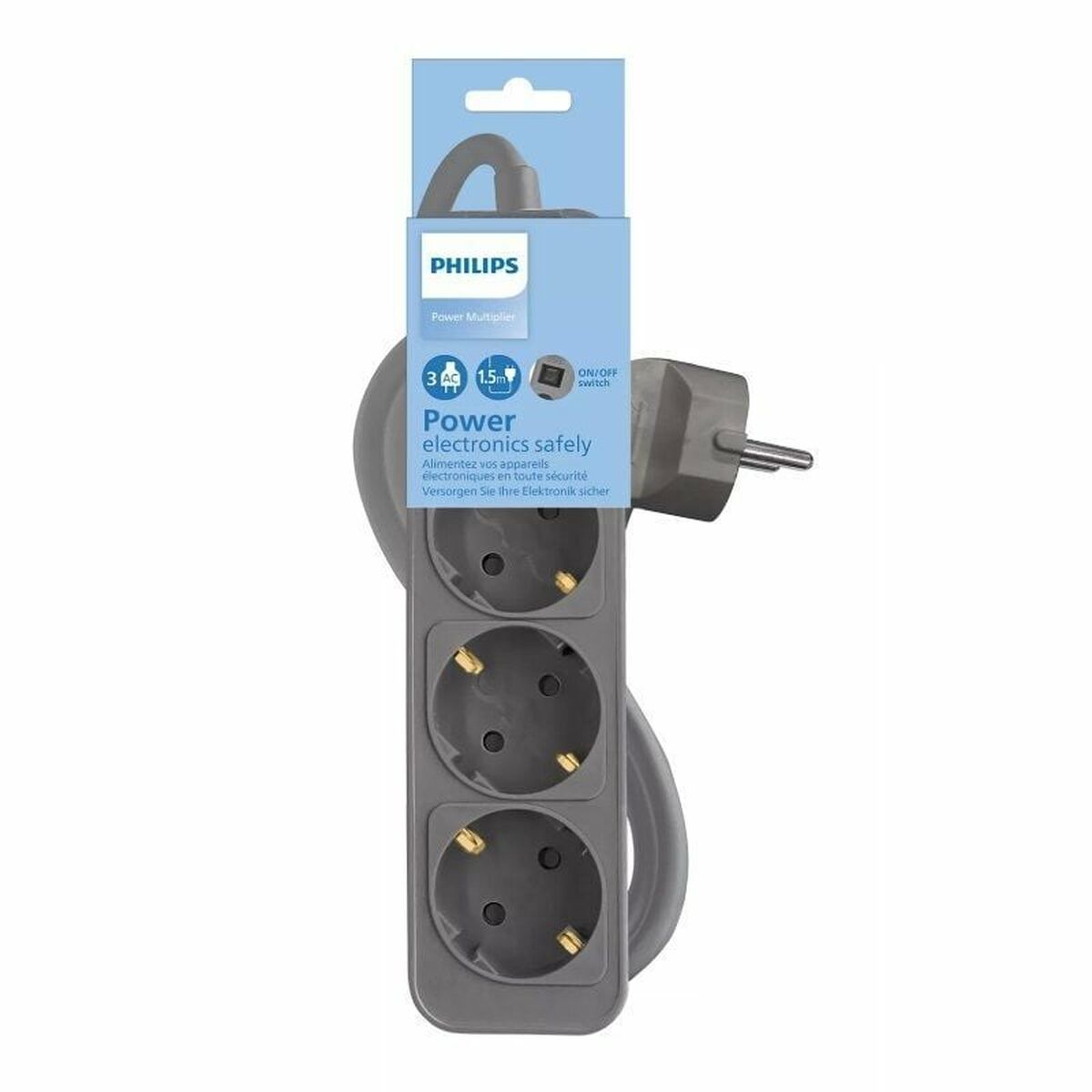 3-socket plugboard with power switch Philips CHP2134G/12