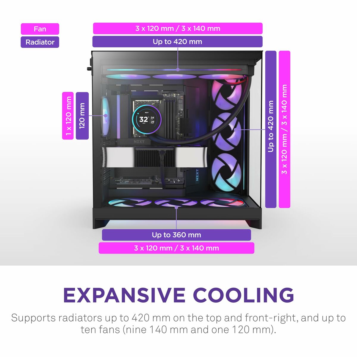 ATX Semi-tower Box NZXT CM-H92FB-R1 Black