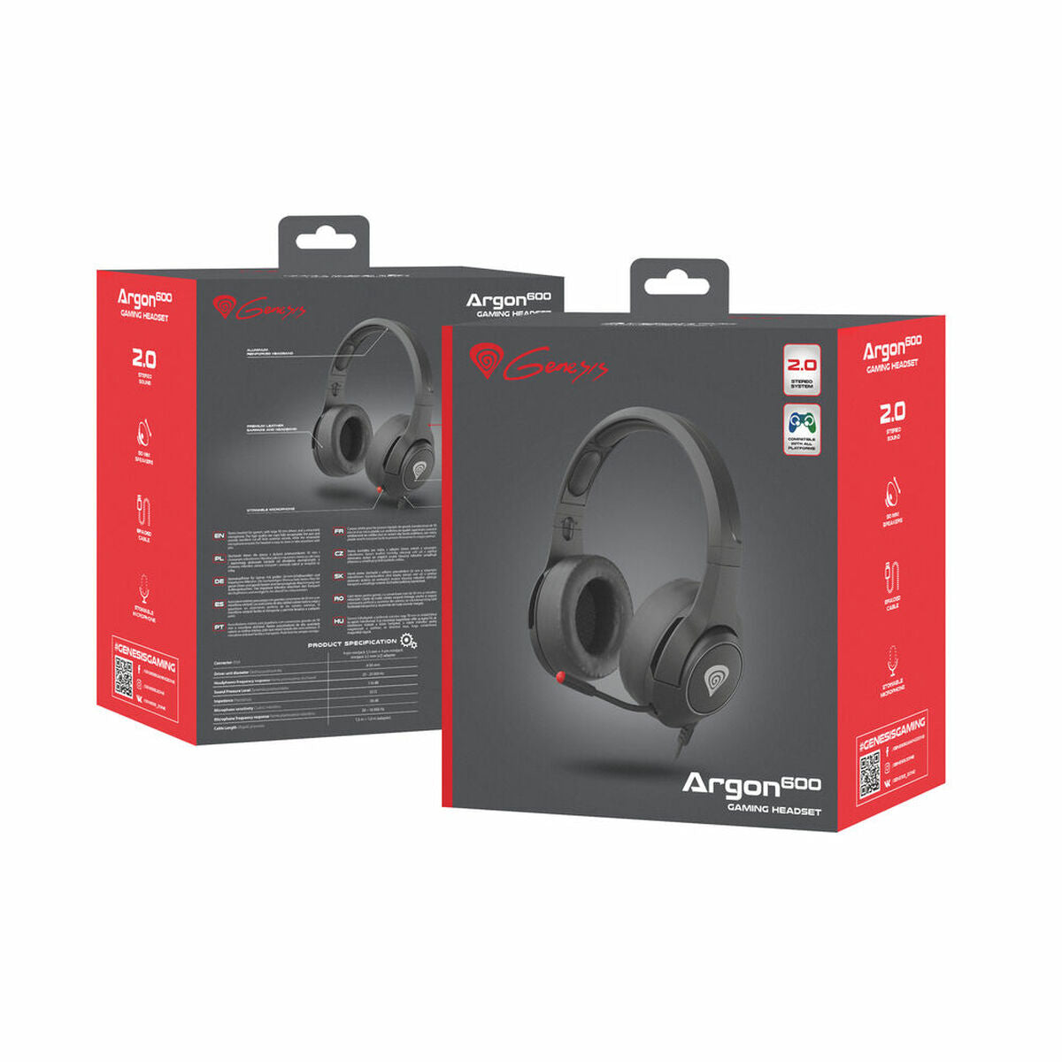 Headphones with Microphone Genesis NSG-1658 Black
