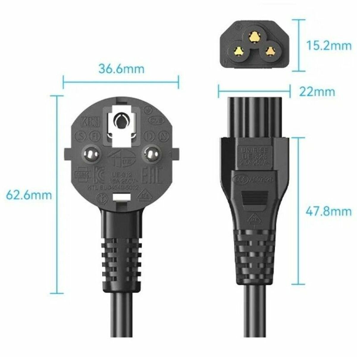 Power Cord Vention ZCKBAC 1,8 m