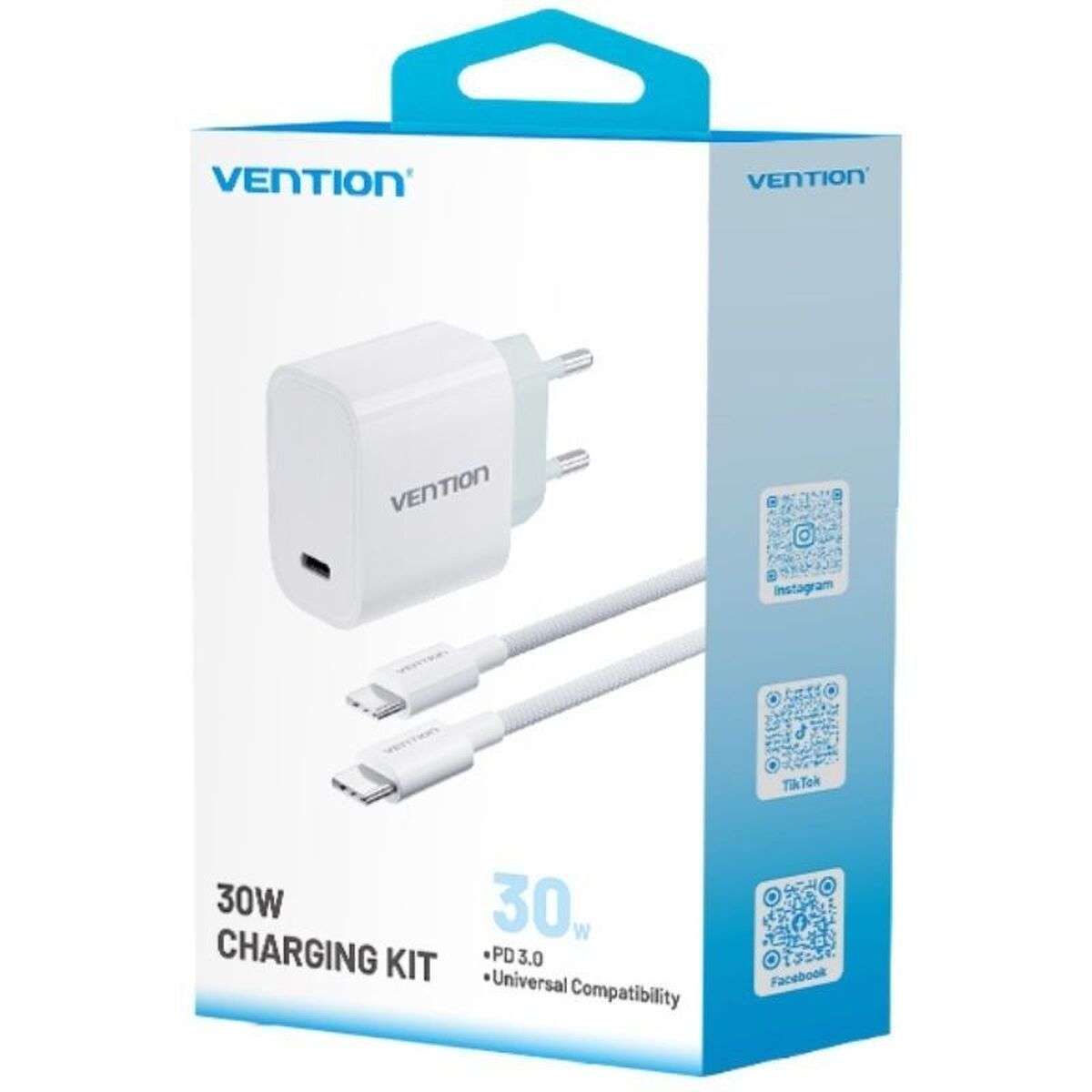 Wall Charger Vention G13W0-EU White 30 W