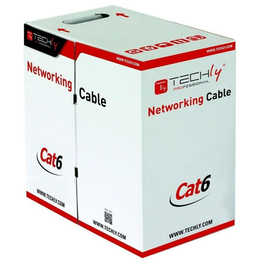 FTP Category 6 Rigid Network Cable Techly 022595 Grey 305 m