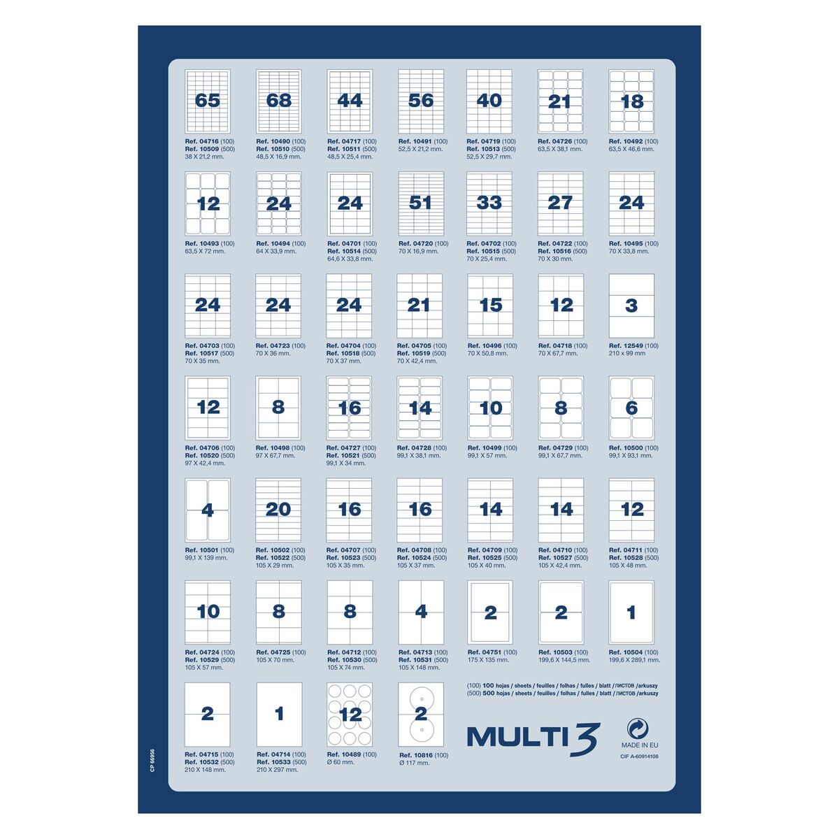 Printer Labels Apli 4715 White 210 x 148 mm