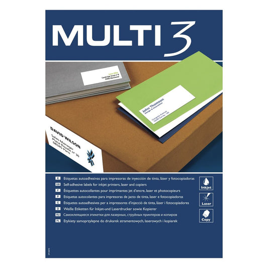 Adhesive labels MULTI 3 White Upright 500 Sheets 70 x 42,4 mm (24 Units)