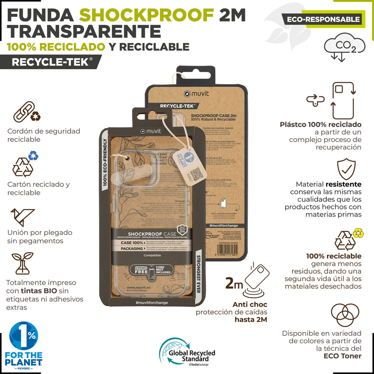 Mobile cover Muvit for Change iPhone 15 Pro Max Clear