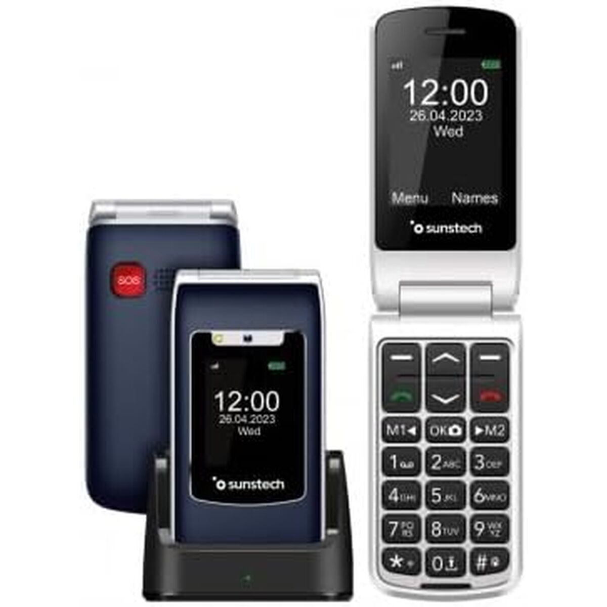 Mobile telephone for older adults Sunstech CELT23BL Blue 128 GB 2.4"