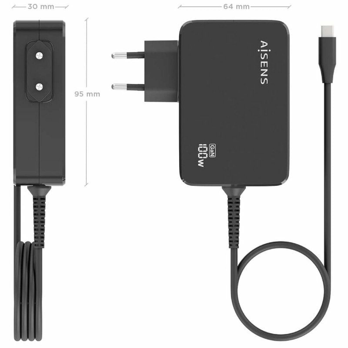 Laptop Charger Aisens ASCH-1PD100WL50-BK 100 W