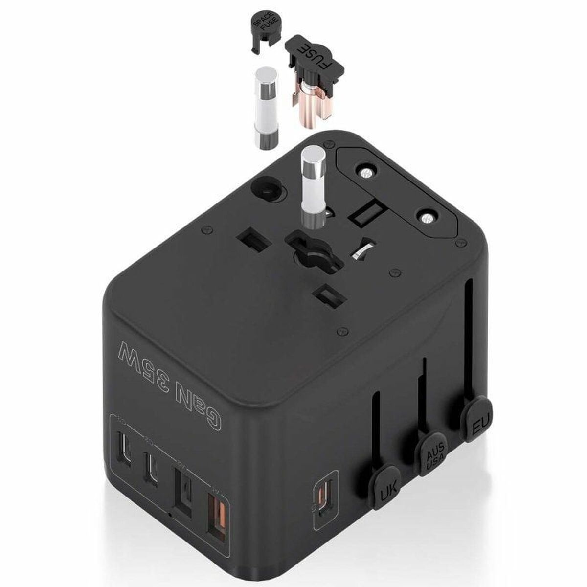 Wall Charger Aisens ASPS-2A3C09-BK 35 W Black