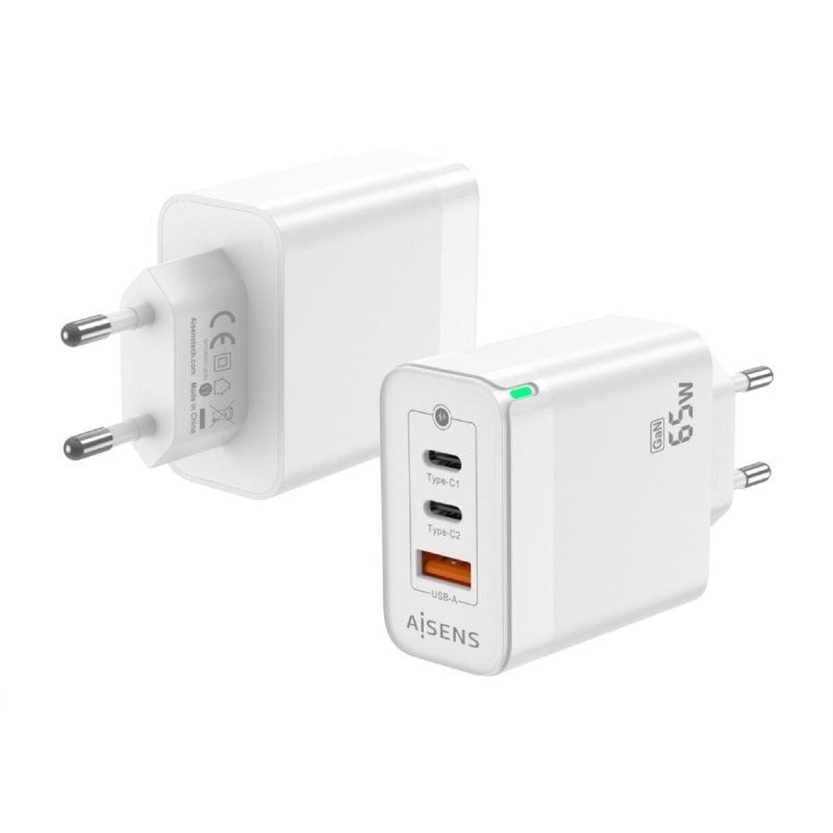 Wall Charger Aisens ASCH-65W3P007-W White 65 W