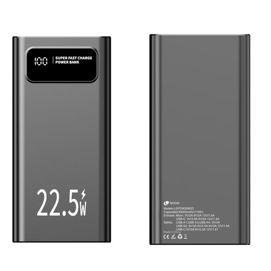 Powerbank LEOTEC LEPOW30W22K Black 30000 mAh