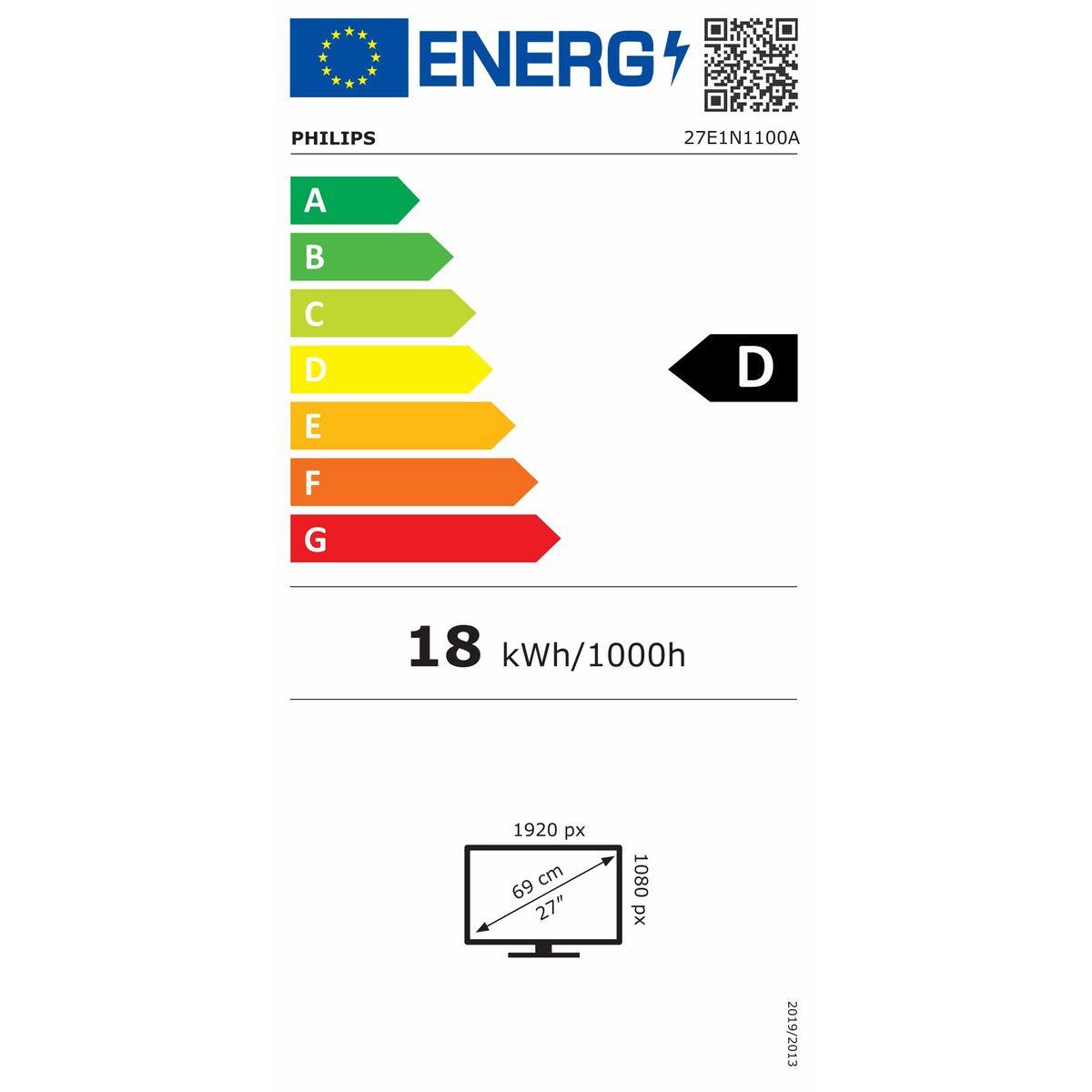 Monitor Philips 27E1N1100A/00 Full HD 100 Hz