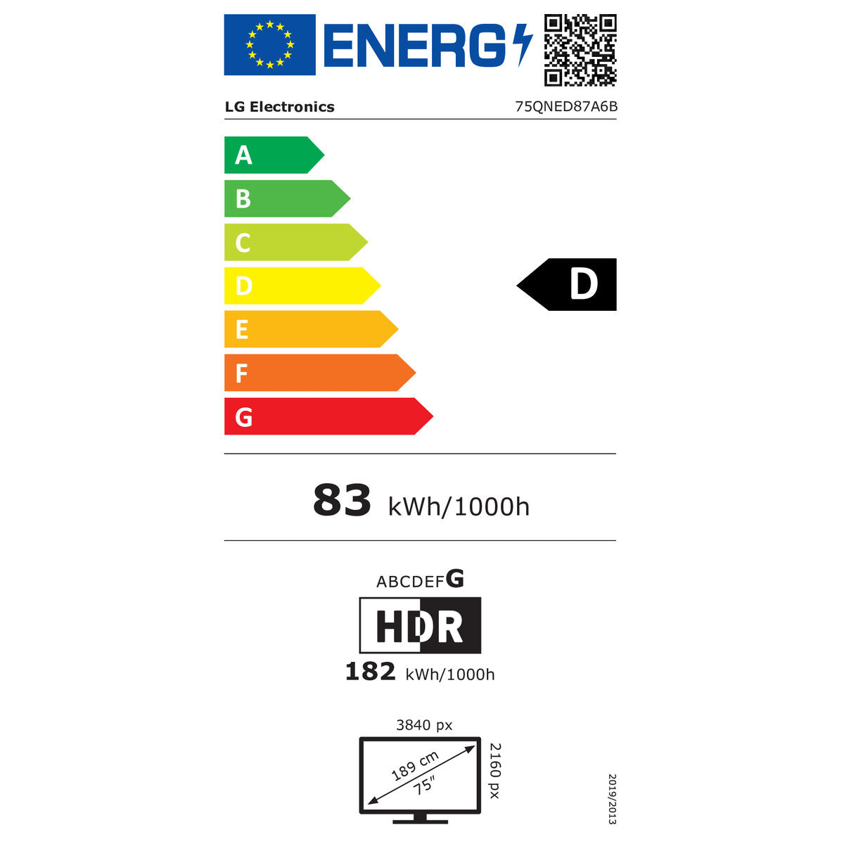 Smart TV LG 75QNED87A6B.AEU 4K Ultra HD 75" LED HDR Edge-LED AMD FreeSync QNED
